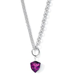 Coeur de Lion collier met paars Magisch kristal en Chunky Chain kristal