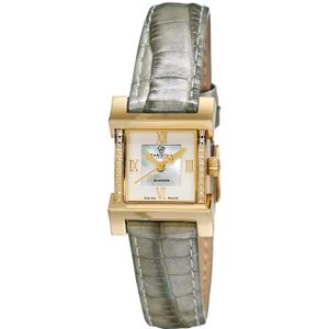 Christina Ladies watch groen grijze band met diamantjes