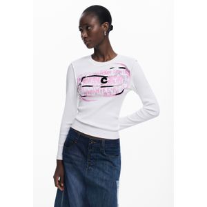 Langarmshirt mit rosa Buchstaben
