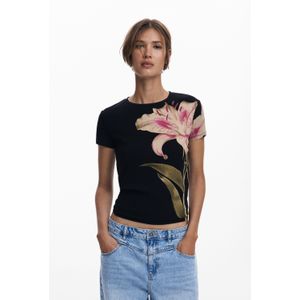 Kurzarm-T-Shirt in Orchideenfarbe