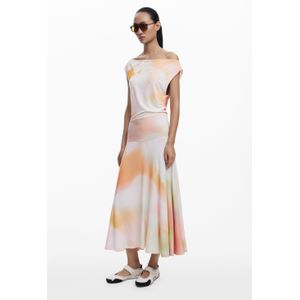 Asymmetrisches langes Kleid