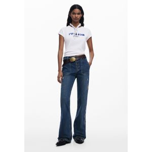 Bestickte Flare-Jeans