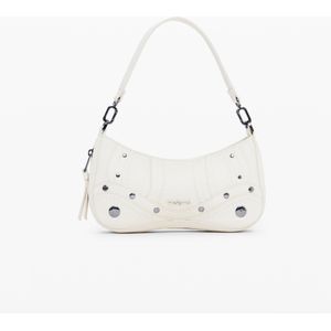 Kleine Tasche in Lederoptik mit Stickereien