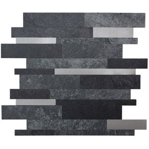 Zelfklevende Steenstrip Tegelstrook Antraciet - 29.8 cm x 29.6 cm x 0.40 cm | 0.5 kg | Paneli zelfklevende steenstrips