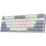 Redragon K617 Fizz 60% bedraad RGB-gamingtoetsenbord, 61 toetsen hot-swap compact mechanisch toetsenbord rode schakelaar