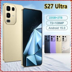 Nieuwe S27 Ultra Smartphone Originele 7.3 inch 5G Dual Sim-kaart Mobiele Mobiele Telefoons Global Versie 72MP + 108MP Android 14 Mobiel