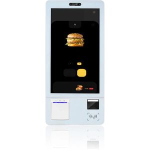 21,5", 24" Zelfbestelende kiosk voor restaurants Android of Windows OSD, touchscreen, 80 mm printer, scanner, Handheld POS-houder