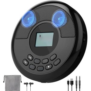 Draagbare cd-walkman met Bluetooth-overdracht cd-speler draagbaar met luidsprekers en oordopjes discman oplaadbaar met USB