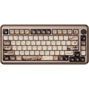 Akko MU02 75% Mountain Seclusion Houten mechanisch toetsenbord RGB Hot-swappable BT5.0/2.4G Draadloos en Type-C Bedraad gamingtoetsenbord