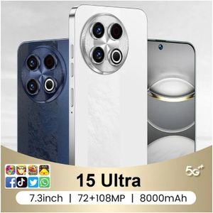 2025 Nieuwe 15 Ultra Originele Mobiele Telefoons 4G 5G Dual Sim Mobiele Telefoons Android Global Versie 7.3 inch Mobiele Telefoon 7800 mAh Smartphone
