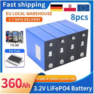 Nieuwe 8PCS 3.2V 360AH Lifepo4 Batterij Grade A DIY 12V 24V 48V Oplaadbare Lithium-ijzerfosfaat Mobiele Voor Golfkar Boot Belastingvrij