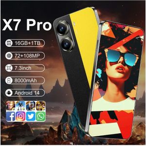 Gloednieuwe X7 Pro Smartphone 5G 7.3HD Dual Sim-kaart 22G + 2TB Mobiele Telefoon 8000mAh Android Global Versie Mobiele Telefoons Mobiele Telefoons