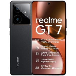 realme GT 7 Global Version 5G Smartphone AI 7000mAh Titan Batterij 120W Ultrasnel opladen Afmeting 9400e 6,78'' 120Hz Scherm NFC