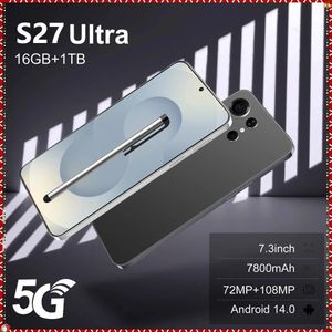 HOT Nieuwe Smartphone S27 Ultra 7.3HD 5G Originele Mobiele Telefoon Android 15 72MP + 108MP 22G + 2TB 7800mAh Ontgrendeld Mobiele Telefoons Dual Sim
