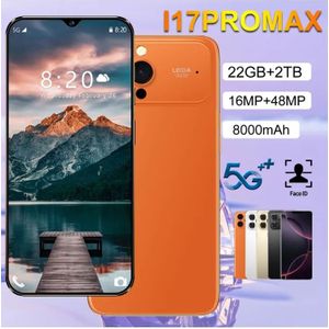 HOT Gloednieuw Voor i17 Pro Max Smartphone 5G 7.0HD 22G 2TB Dual Card Dual Android 15 Mobiele Telefoon Ontgrendeld Mobiele Telefoons 8000mAh