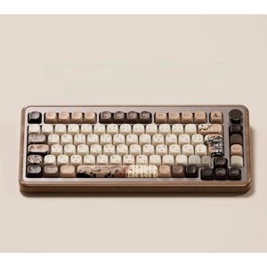 Akko MU02 75% Mountain Seclusion Houten mechanisch gamingtoetsenbord VIA ISO DE/UK RGB Hot Swap BT5.0/2.4G Draadloos en Type-C Bedraad