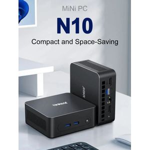 Ninkear N10 Mini PC Computer Intel N100 tot 3,4GHz 16GB DDR4 512GB SSD WIFI HDMI 2.0*2 Ondersteuning Dual-screen Windows 11 /Linux
