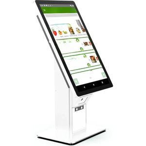21,5 inch Desktop zelfbestellende kiosk voor restaurants met Android 11 of Windows 10 OSD, 88 mm printer, scanner, wifi, RJ45