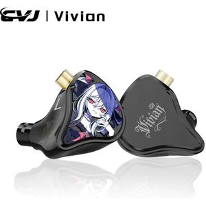 CVJ Vivian oortelefoon 10 mm dynamische driver geschikt voor muziek en gaming 0,78 mm afneembare kabel HiFi-geluidskwaliteit
