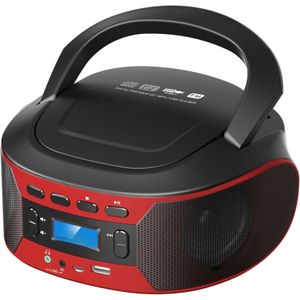 CD-radio boombox met draagbare Bluetooth en USB-cd-speler met EQ, AC en DC-voeding, digitaal display met achtergrondverlichting