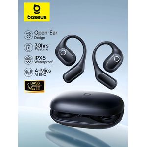 Baseus Eli 2i Fit Open-Ear Oortelefoon Echte Draadloze Bluetooth 6.0 Oorhaken Hoofdtelefoon IPX5 Waterdichte Sport Oordopjes Bass Boost