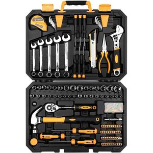 Deko 158 Pcs Professionele Auto Reparatie Tool Set Auto Ratelsleutel Schroevendraaier Socket Mechanica Gereedschap Kit W/ Blow-molding Doos