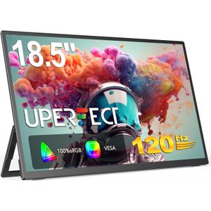 UPERFECT 18,5" 120HZ draagbare gamingmonitor FPS RTS groot laptop tweede scherm met zwarte equalizer FHD HDR voor Mac XBOX PS4/5
