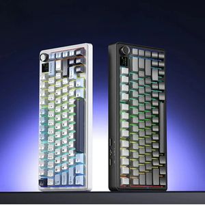 AULA F75 MAX Gaming mechanisch toetsenbord 75% bedraad / Bluetooth / 2.4G Hot-Swap RGB E-sporttoetsenbord met TFT-scherm voor pc / Mac ﻿