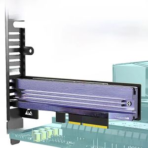 JEYI M.2 NVME naar PCIe 4.0 3.0-adapter met aluminium SSD-koellichaam, NVMe 64Gbps Gen4 PCIE x1 X4 X8 X16 uitbreidingskaart voor desktop