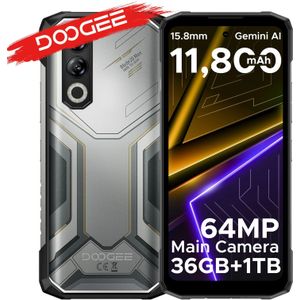DOOGEE Blade20 Max - Robuuste telefoon, 6.6" 120Hz scherm, 36GB RAM (12+24), 1TB opslag, Gemini AI, 11800mAh batterij, Android 15, Helio G100