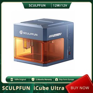 SCULPFUN iCube Ultra lasergravure, 12W/12V blauw licht, 0,06 mm laservlek, 150x150 mm graveergebied, 455 nm, 10000 mm/min