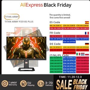 TITAN ARMY P2510S PLUS 24,5 inch gamingmonitor, 2560*1440 16:9 snel IPS-scherm, 240 Hz vernieuwingsfrequentie, HDR500, 123% sRGB, adaptieve synchronisatie, game + assist, 12 scenario-modi, PIP- en