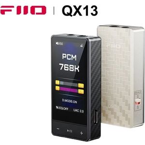 FiiO QX13 HIFI Draagbare Hoofdtelefoonversterker AMP Hi-res Bureau TOP-grade Decoder USB DAC ES9027PRO DSD512 PCM768K 900WM