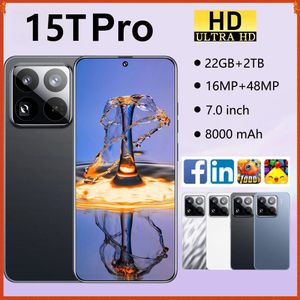 2026 Nieuwe 15T Pro Smartphone 5G 7.0HD 22G + 2TB Dual Sim-kaart Mobiele Telefoon Android 8000mAh Ontgrendeld Mobiele Telefoons Global Versie