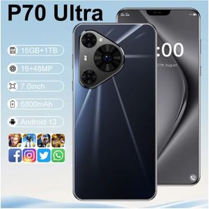 HOT 2025 NIEUWE P70 Ultra Android Smartphone 5G Dual Sim Mobiele Telefoons 7.0 inch HD Mobiele Telefoon Originele Global versie Mobiele Telefoon