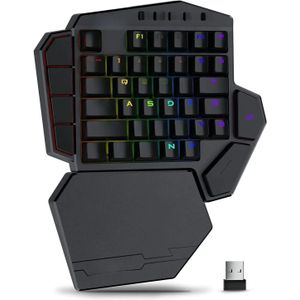 Redragon K585 Pro - Draadloos Eenhandig Mechanisch Toetsenbord - 42 Toetsen - 3-Mode RGB - 7 Ingebouwde Macrotoetsen