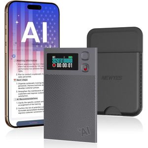 AI Voice Recorder NEWYES Ailog Smart Digital Audio Recorder App-bediening Transcribe & Summarize 188+ talen vertaling