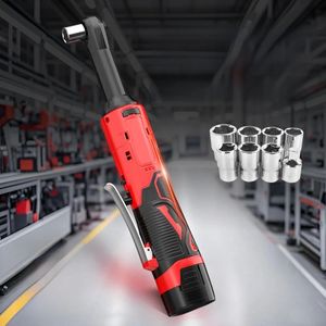 Uitgebreide 18 V Elektrische Ratel Draadloze 90 Graden Haakse Koppel Lithium-Ion Wrench Auto Reparatie Tool Set