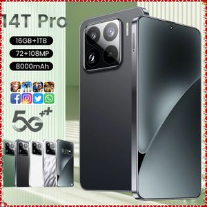 2026 Gloednieuwe 14T Pro Smartphone 5G 7.3HD 22G + 2TB Dual Sim-kaart Mobiele Telefoon Android 8000mAh Ontgrendeld Mobiele Telefoons Mobiele Telefoons