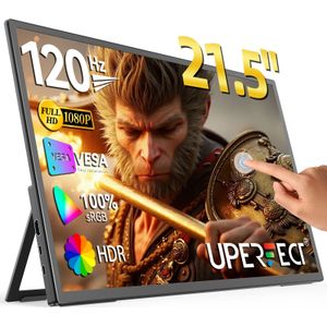 UPERFECT UMax 21 Touch 21,5-inch computermonitor 120 Hz touchscreen 1080P 1300:1 IPS-scherm met USB C HDMI voor laptop PC Mac-telefoon