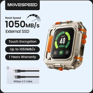 MOVESPEED GD10 1050 MB/s Externe SSD 2 TB 1 TB Touchscreen Encryptie USB3.2 Gen2 Type C Harde Schijf voor iPhone 15/16 PS4 PS5 PC