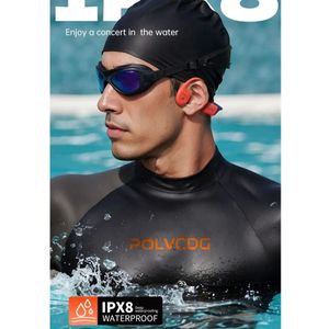 POLVCDG beengeleiding zwemmen oortelefoon IPX8 waterdicht 32 GB geheugen Bluetooth 5.4 siliconen materiaal 2025 nieuw product x16