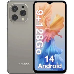 Doogee-smartphone N55, Android 14, 9 GB, 4 GB, 5 GB, 128 Go, gekwalificeerde herkenning Ontgrendelscherm IPS 90 Hz
