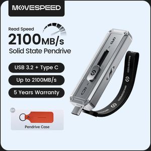 MOVESPEED SP20 2100 MB/s USB Flash Drive 2 TB 1 TB USB3.2 Gen 2 Type C Solid State Pen Drive 512G 256 GB Pendive voor iPhone 15/16 PC