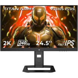 TITAN ARMY P2510S PLUS gamingmonitor, 24,5 inch, SNEL IPS, 240 Hz, 1 ms GTG, 2K QHD (2560×1440), 120 PPI, 95% van de DCI-P3-gamut, 123% sRGB, HDR500, Adaptive-Sync, VESA 100×100, Multi-Tasking, V100