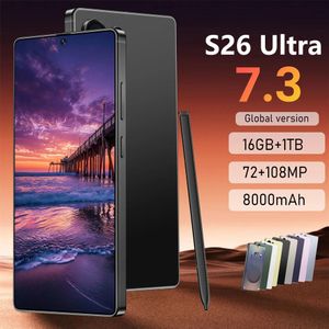 2026 Originele Smartphone 5G voor S26 Ultra 7.3HD Mobiele Telefoon Android 14 72MP + 108MP 22G + 2TB 7800mAh Ontgrendeld Mobiele Telefoons Dual Sim