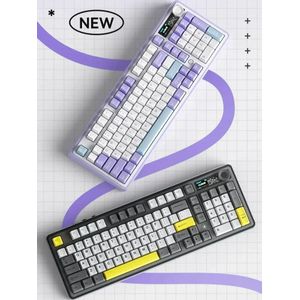 AJAZZ AK980 Mechanisch gamingtoetsenbord, 2,9 cm TFT-scherm, volumeknop, pakkingstructuur met 98 toetsen, RGB-verlichting, hot-swappable PR4