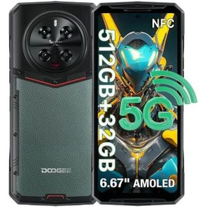 DOOGEE DK10 5G Smartphone 32GB(12+20) RAM 512GB ROM 120W 5150mAh 50W Draadloos opladen 6.67" AMOLED 50MP NFC Mobiele telefoon
