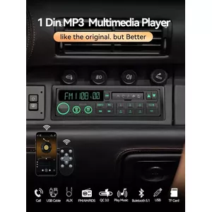 Polarlander Universal 1 Din 24 V Bluetooth Estéreo MP3 Player CD VCD