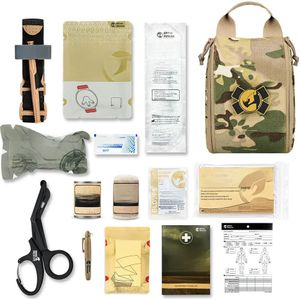 Rhino Rescue 002M EHBO-kit Camping IFAK-etui met Molle, overlevingstasje voor kamperen, wandelen en vissen, buitenwandelset